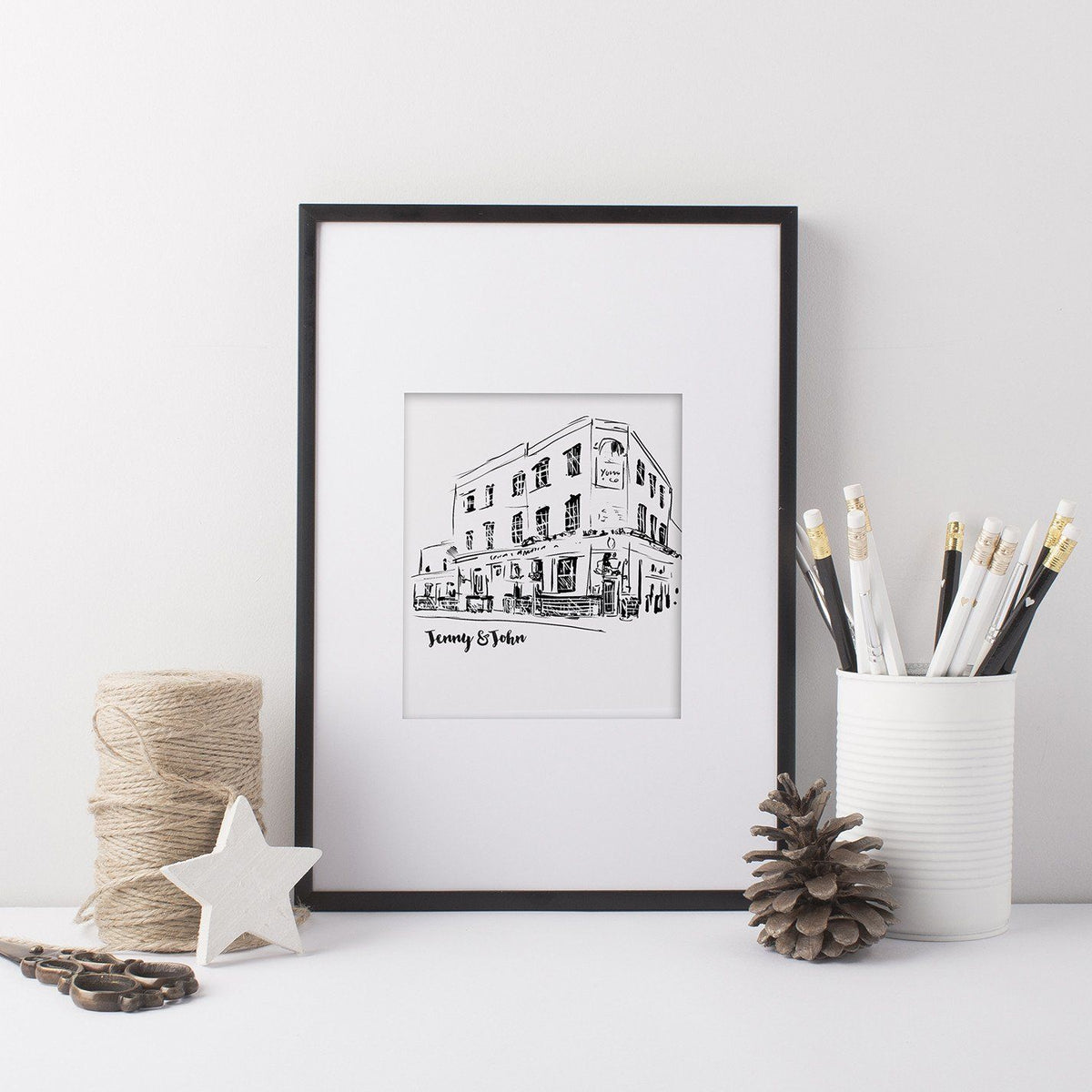 Black And White Christmas Illustration