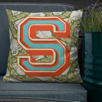 Letter S, vintage monogram graphic cushion