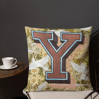 Letter Y, vintage monogram graphic cushion