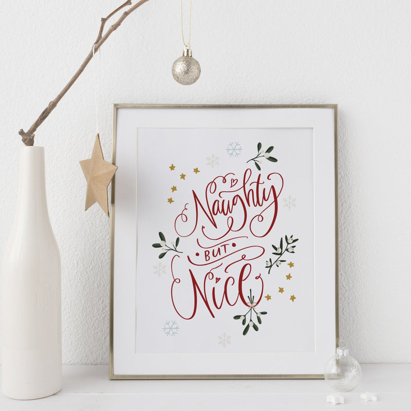 Naughty but Nice Christmas Art Print | Natalie Ryan Design