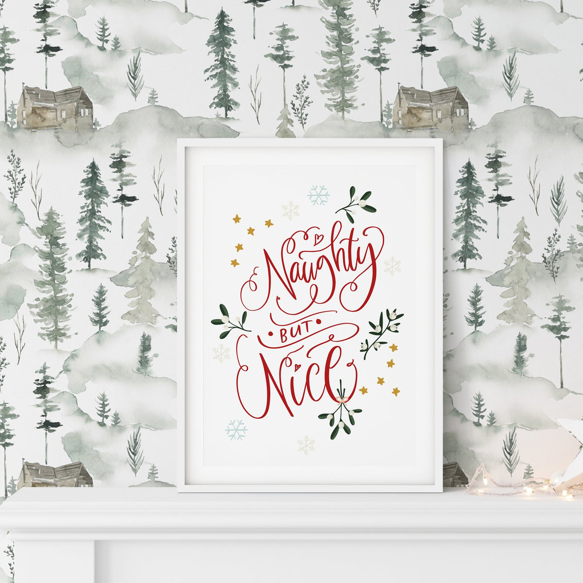 Naughty but Nice Christmas Art Print | Natalie Ryan Design