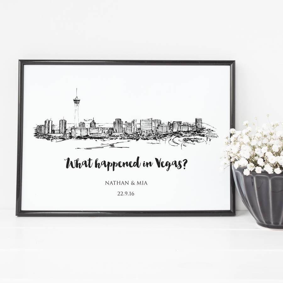 Las Vegas Skyline Illustrated Art Print