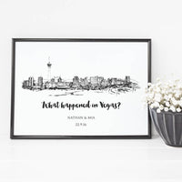 Las Vegas Skyline Illustrated Art Print