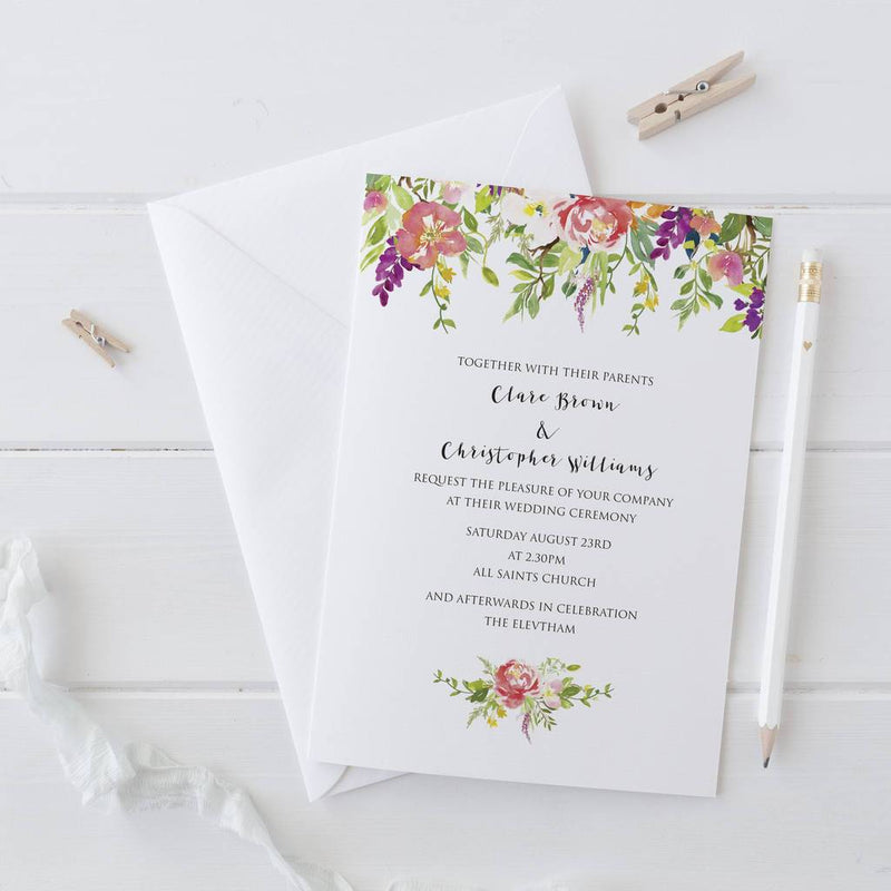 Watercolour Wedding Invitation