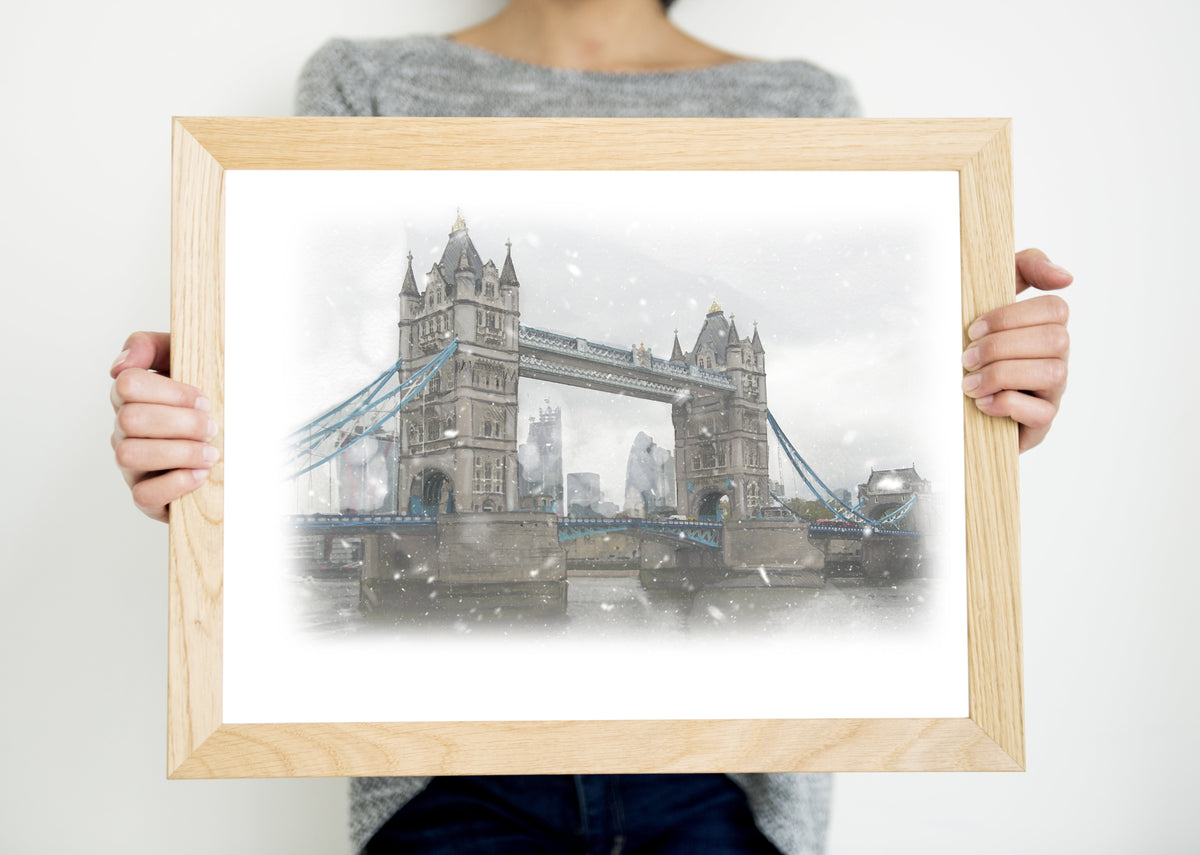 Tower Bridge in the Snow Art Print | Natalie Ryan Design